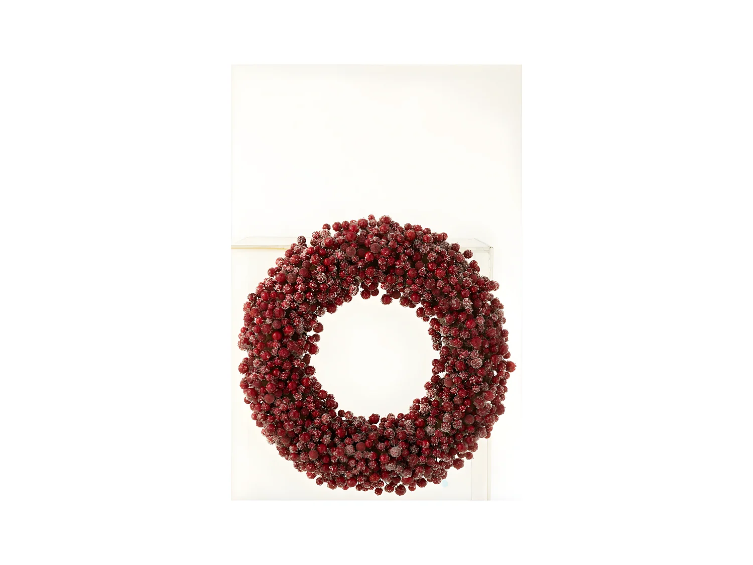 Corona di bacche in resina rossa 45x6x45 cm