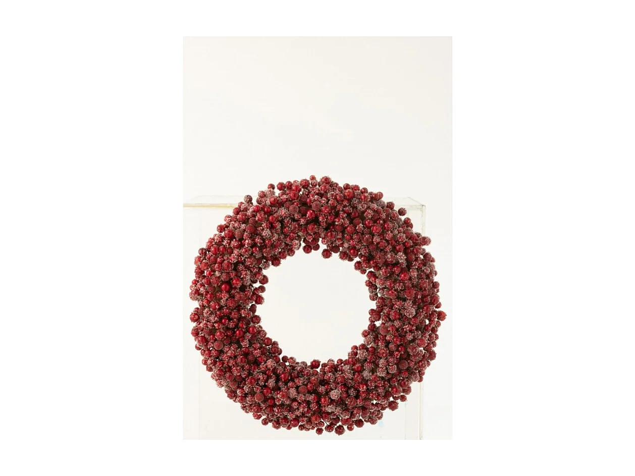 Corona de bayas de resina roja 45x6x45 cm