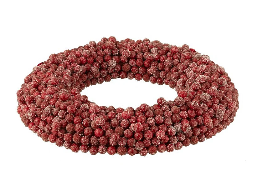 Corona de bayas de resina roja 45x6x45 cm