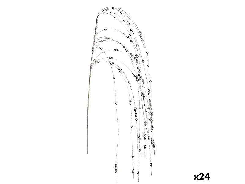 Branche Baies Argenté 100 x 3 x 5 cm (24 Unités)