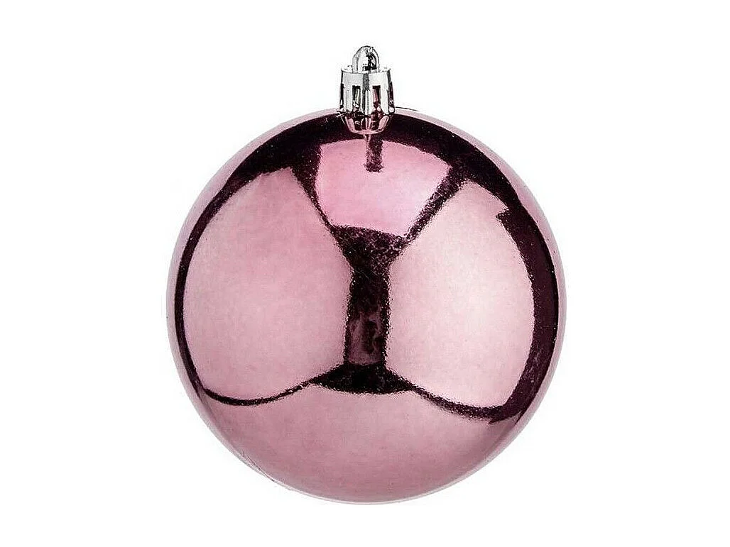 Lot de boules de Noël Rose Plastique 8 x 9 x 8 cm (24 Unités)