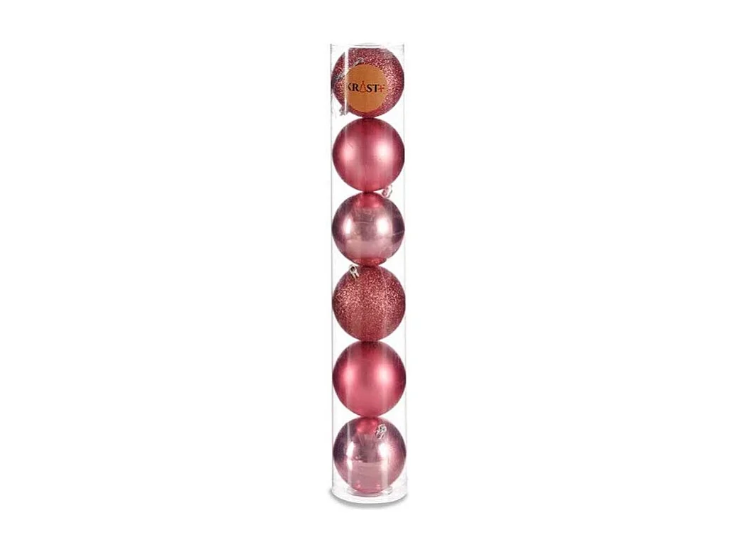 Lot de boules de Noël Rose Plastique 8 x 9 x 8 cm (24 Unités)