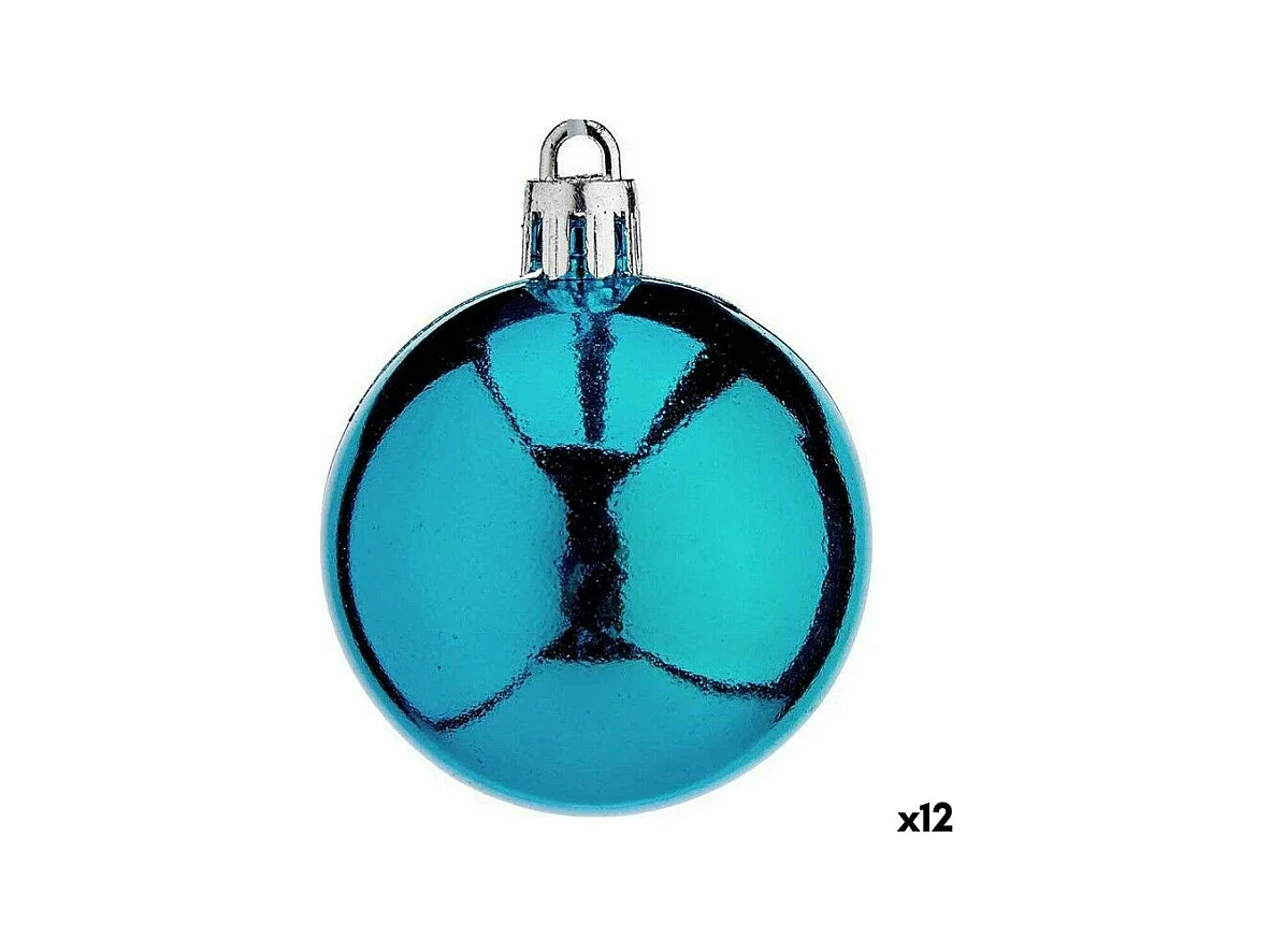 Lot de boules de Noël Bleu Plastique 5 x 6 x 5 cm (12 Unités)