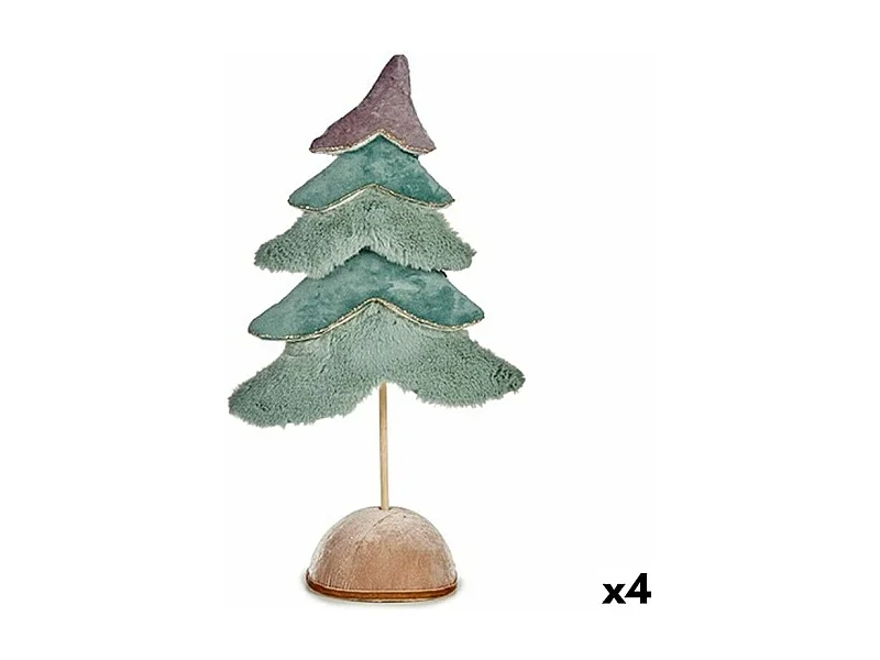 Sapin de Noël Velours Turquoise 16 x 55 x 29 cm (4 Unités)