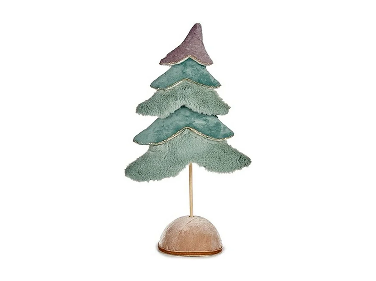 Sapin de Noël Velours Turquoise 16 x 55 x 29 cm (4 Unités)