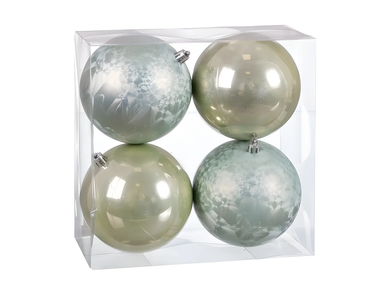 Boules de Noël Vert Plastique 10 x 10 x 10 cm (4 Unités)
