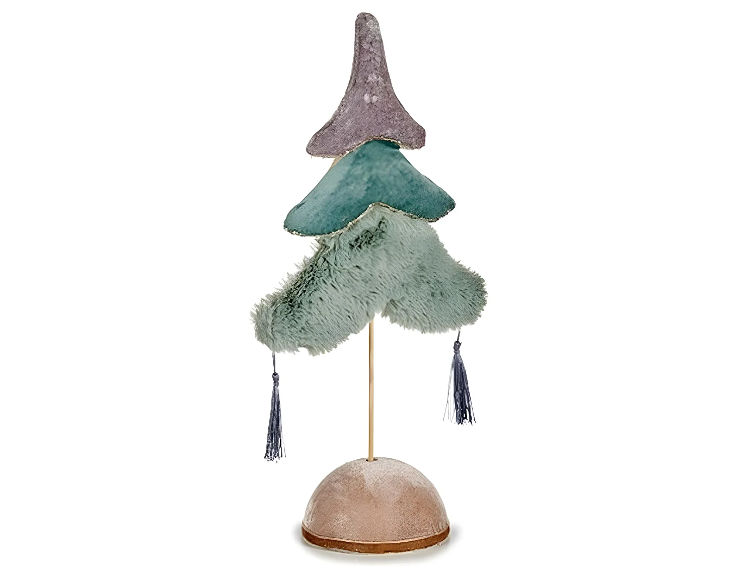 Sapin de Noël Polyester Turquoise Argenté Bois 12 x 43 x 22 cm (4 Unités)