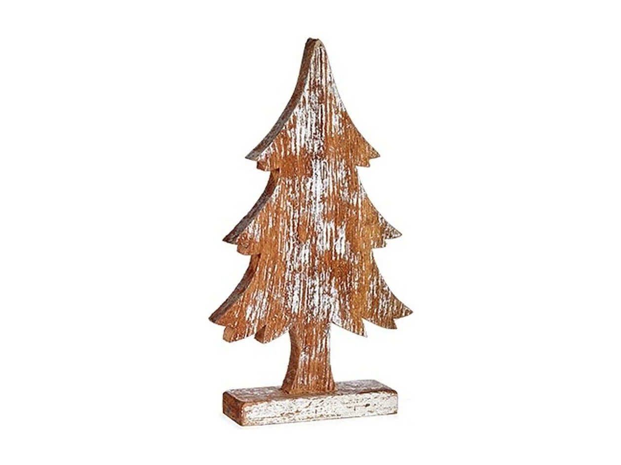 Figurine Décorative Sapin de Noël Argenté Bois 5 x 39 x 21 cm (6 Unités)