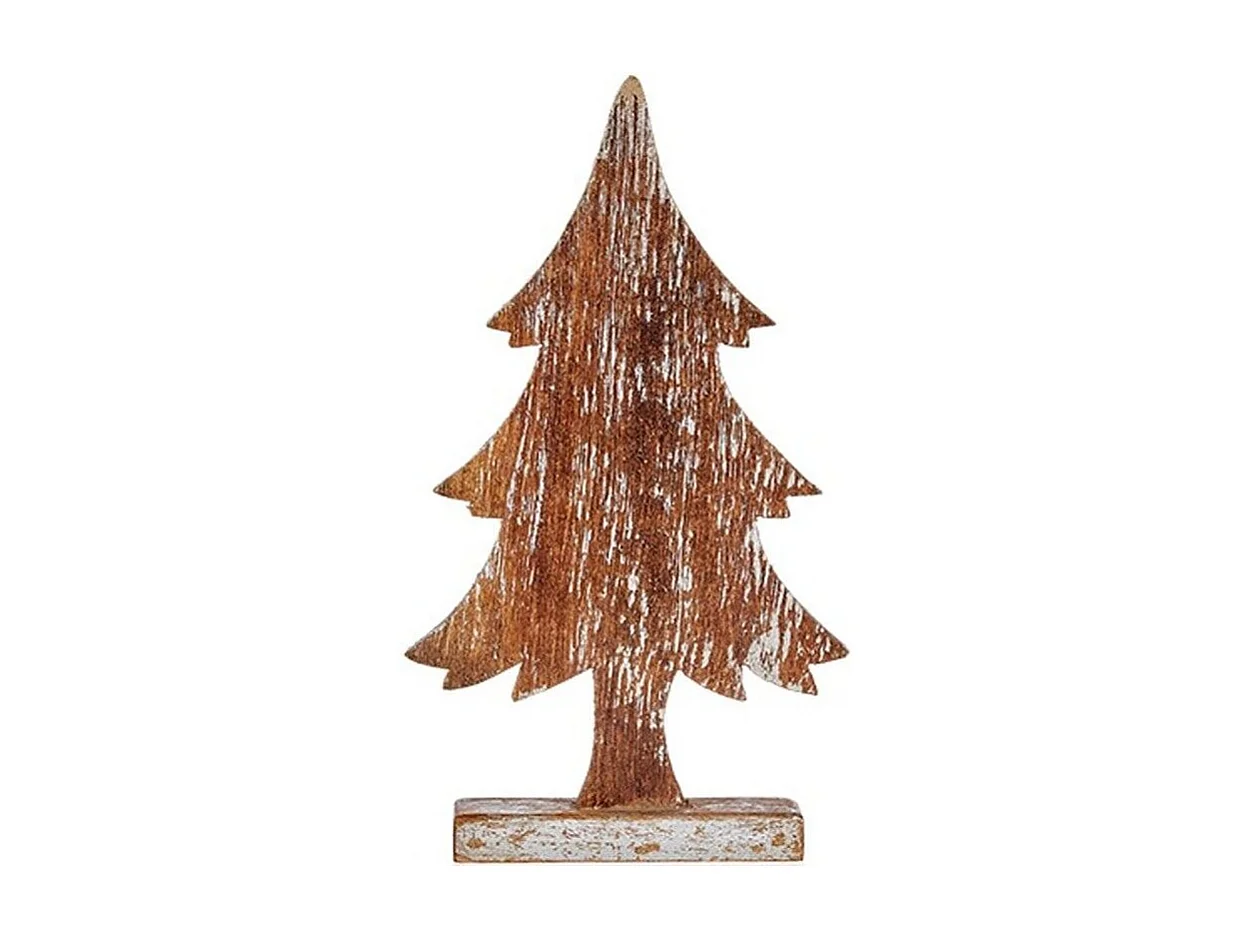 Figurine Décorative Sapin de Noël Argenté Bois 5 x 39 x 21 cm (6 Unités)