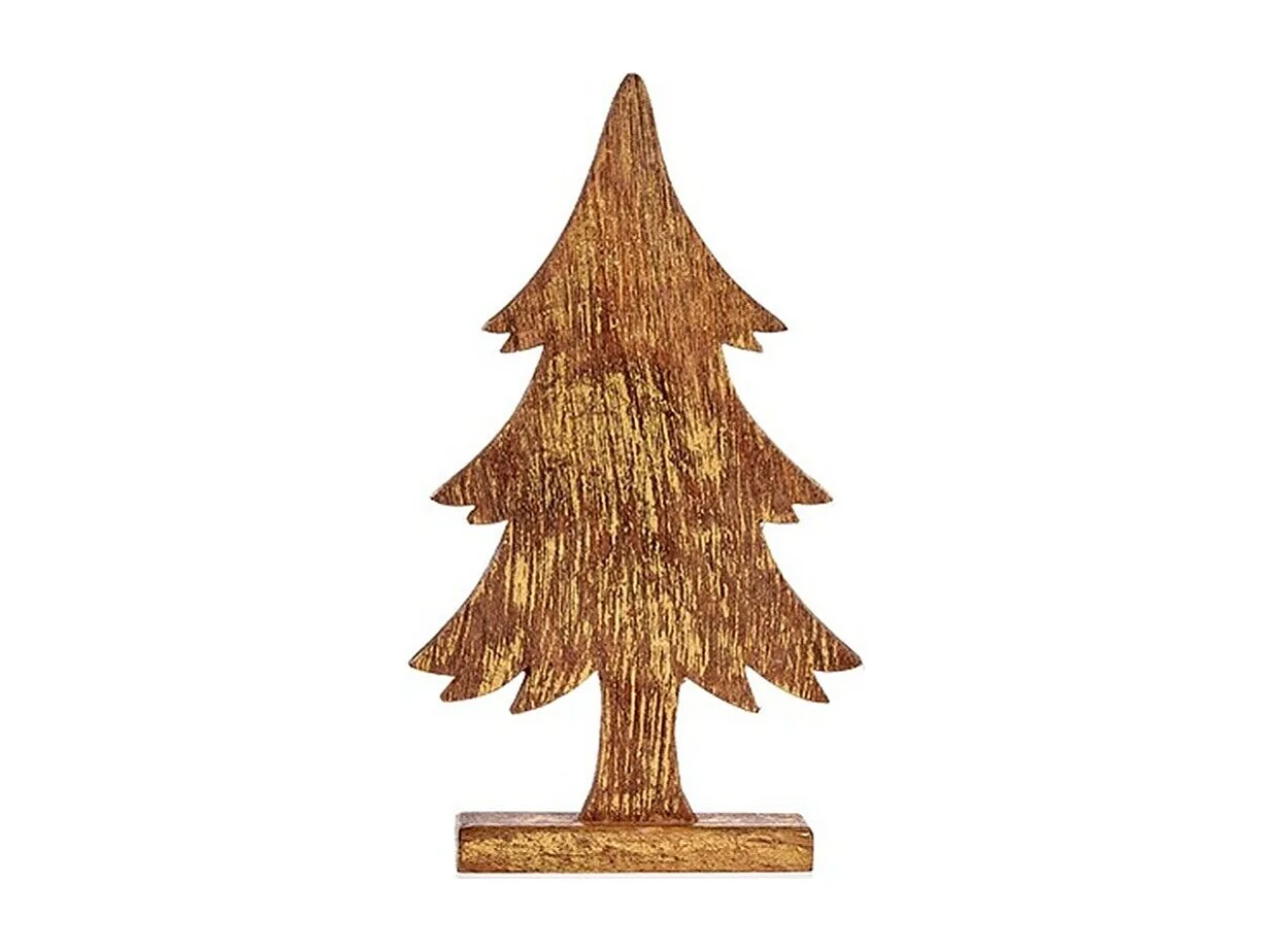 Figurine Décorative Sapin de Noël Doré Bois 5 x 39 x 22 cm (6 Unités)