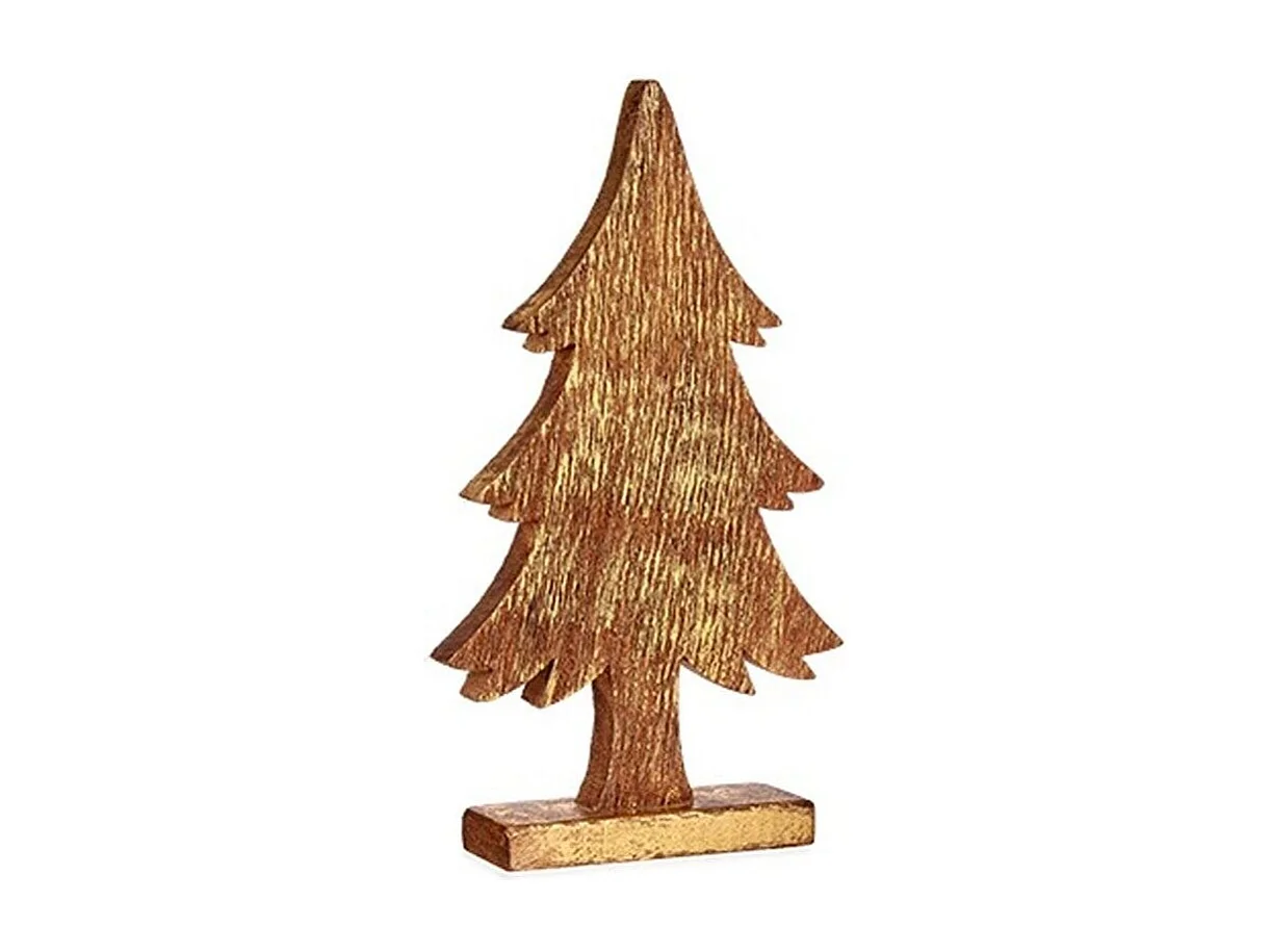 Figurine Décorative Sapin de Noël Doré Bois 5 x 39 x 22 cm (6 Unités)