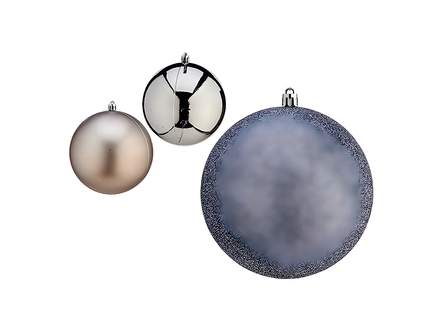 Boules de Noël Ø 12 cm Argenté Plastique 12 x 13 x 12 cm