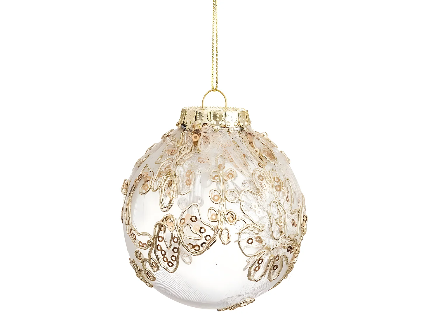 Boules de Noël Champagne Plastique Tissu 6 x 6 x 6 cm (10 Unités)