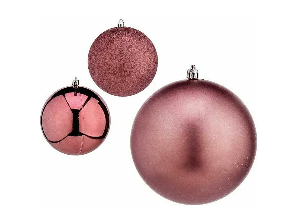Set di palline di Natale rosa in plastica Ø 12 cm (6 pezzi)