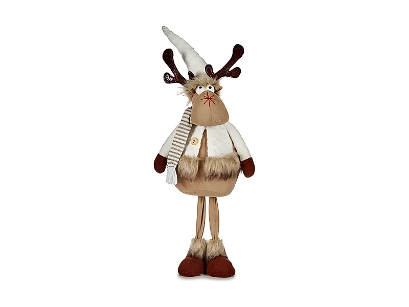 Renne de Noël Marron Blanc Polyester (24 x 63 x 27 cm)
