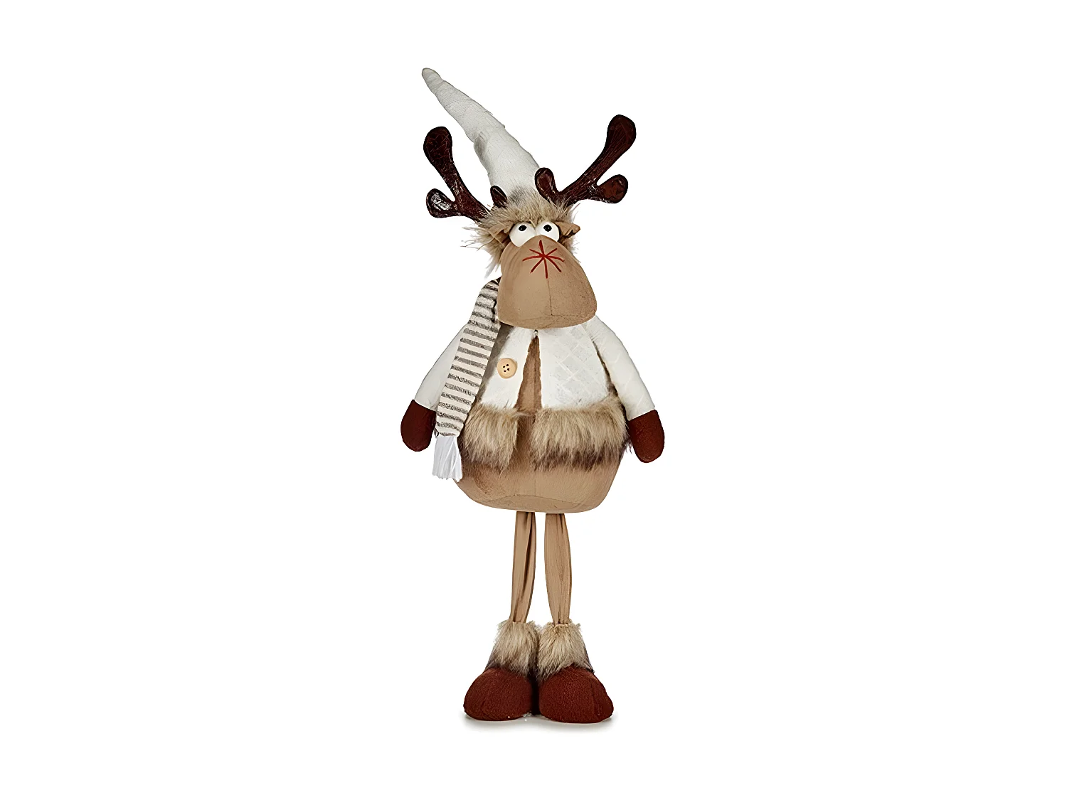 Renne de Noël Marron Blanc Polyester (24 x 63 x 27 cm)