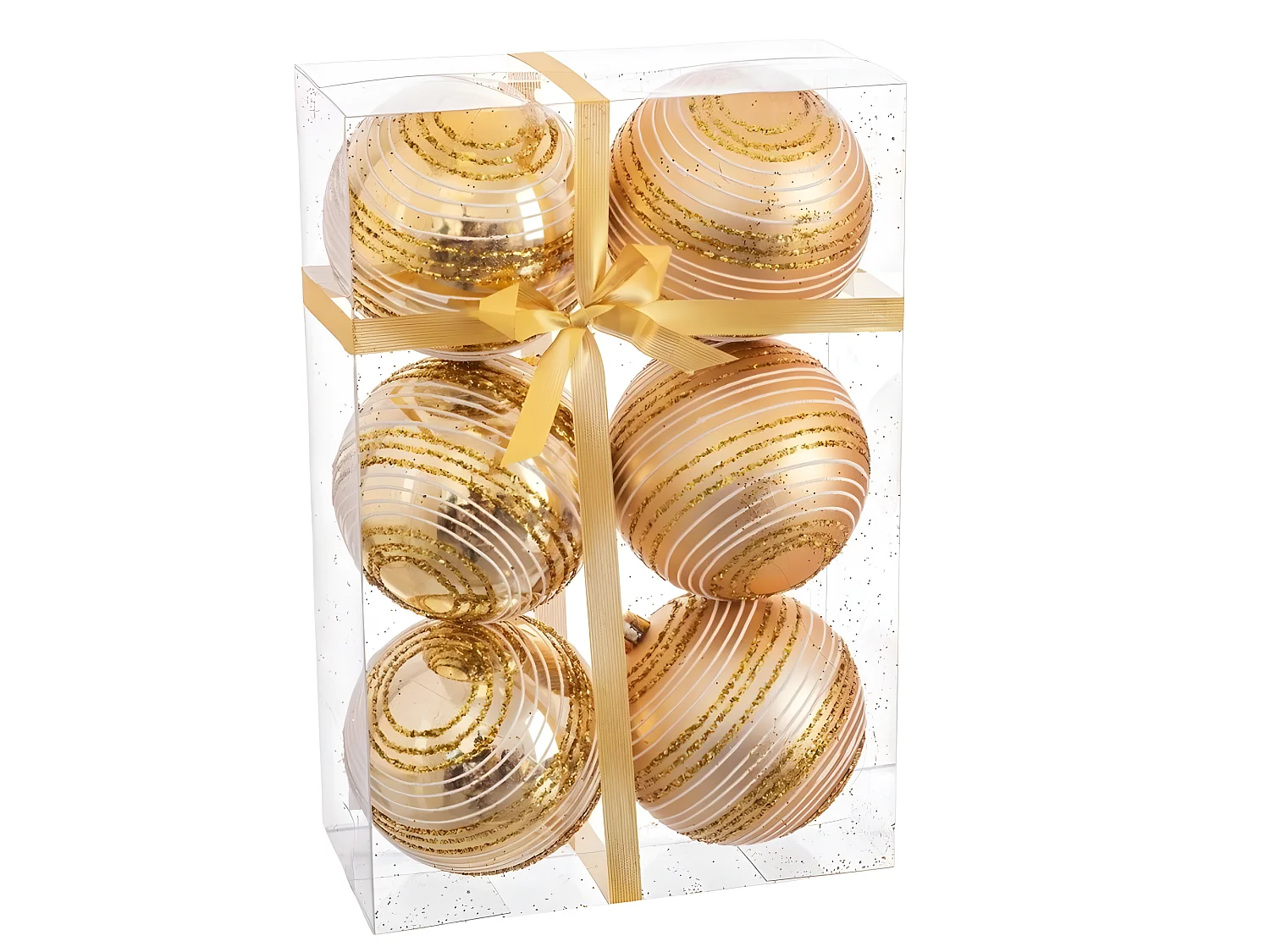 Boules de Noël Doré Plastique Spirale 8 x 8 x 8 cm (6 Unités)