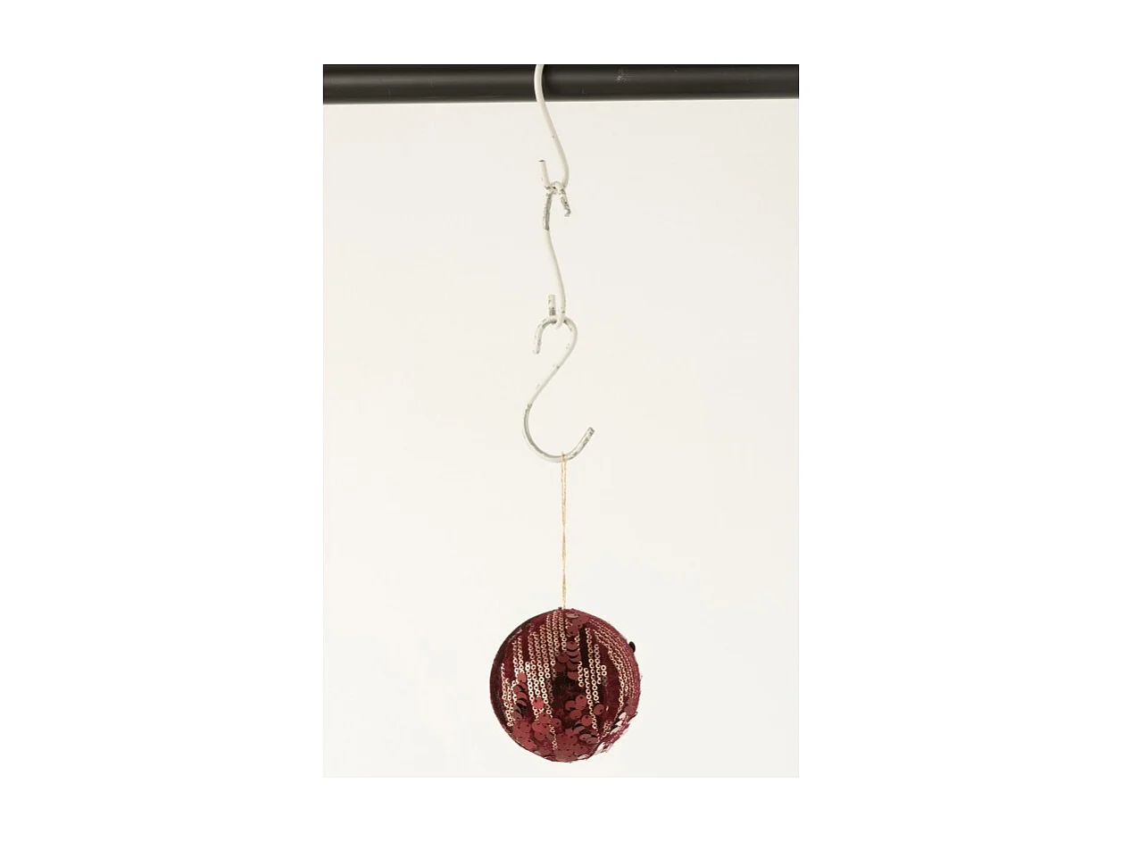 Palla di Natale in resina Bordeaux 8x8x8 cm