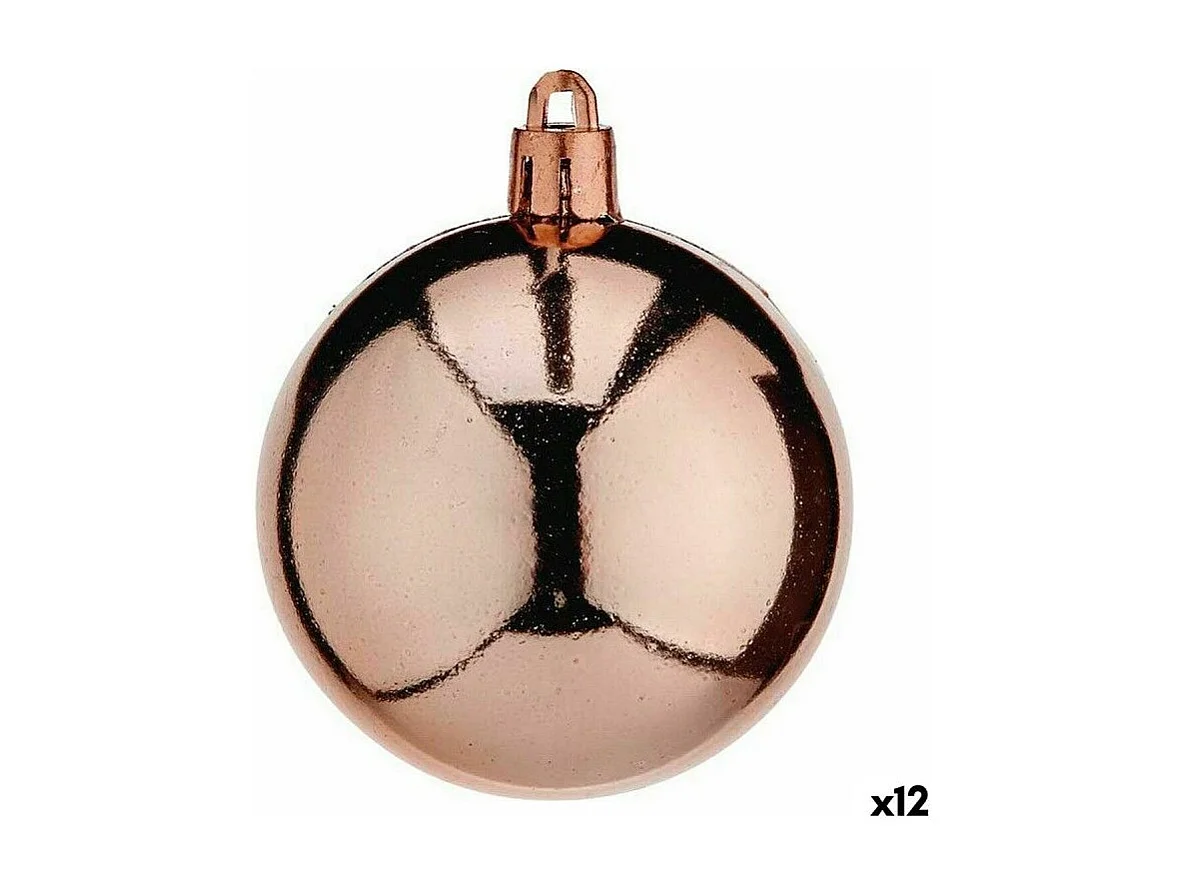 Lot de boules de Noël Cuivre Plastique 5 x 6 x 5 cm (12 Unités)