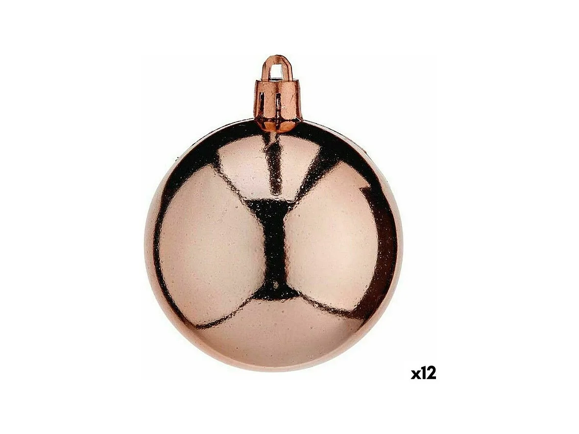 Lot de boules de Noël Cuivre Plastique 5 x 6 x 5 cm (12 Unités)