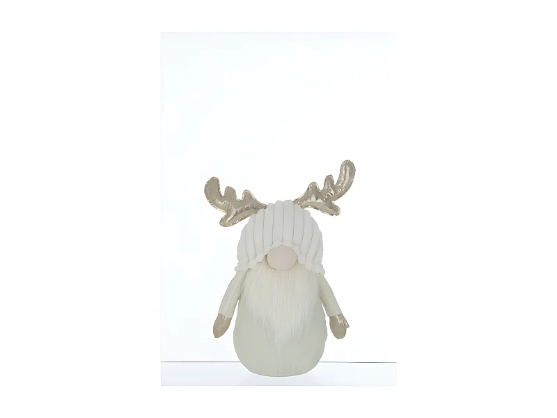 Duende con cuernos de ciervo de resina multicolor 22x12x42 cm