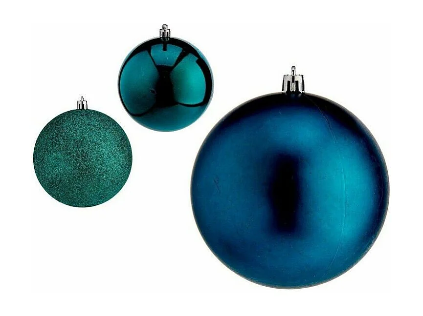 Lot de boules de Noël Bleu Plastique 10 x 11 x 10 cm (12 Unités)