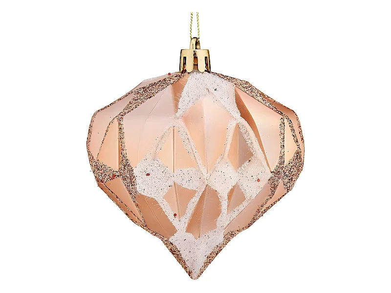 Boules de Noël Diamant Ø 8 cm Cuivre Plastique