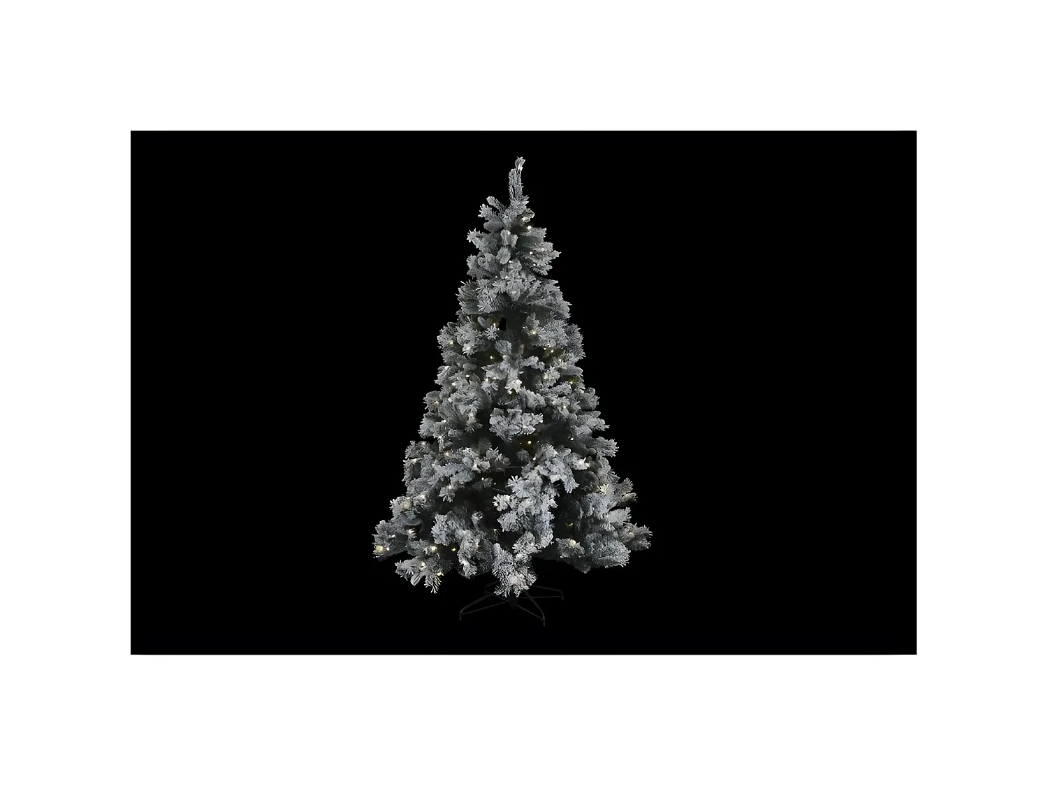 Sapin de Noël DKD Home Decor Métal Polyéthylène Blanc Vert Enneigé (130 x 130 x 218 cm)