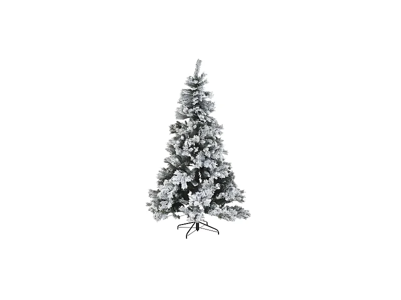Sapin de Noël DKD Home Decor Métal Polyéthylène Blanc Vert Enneigé (130 x 130 x 218 cm)