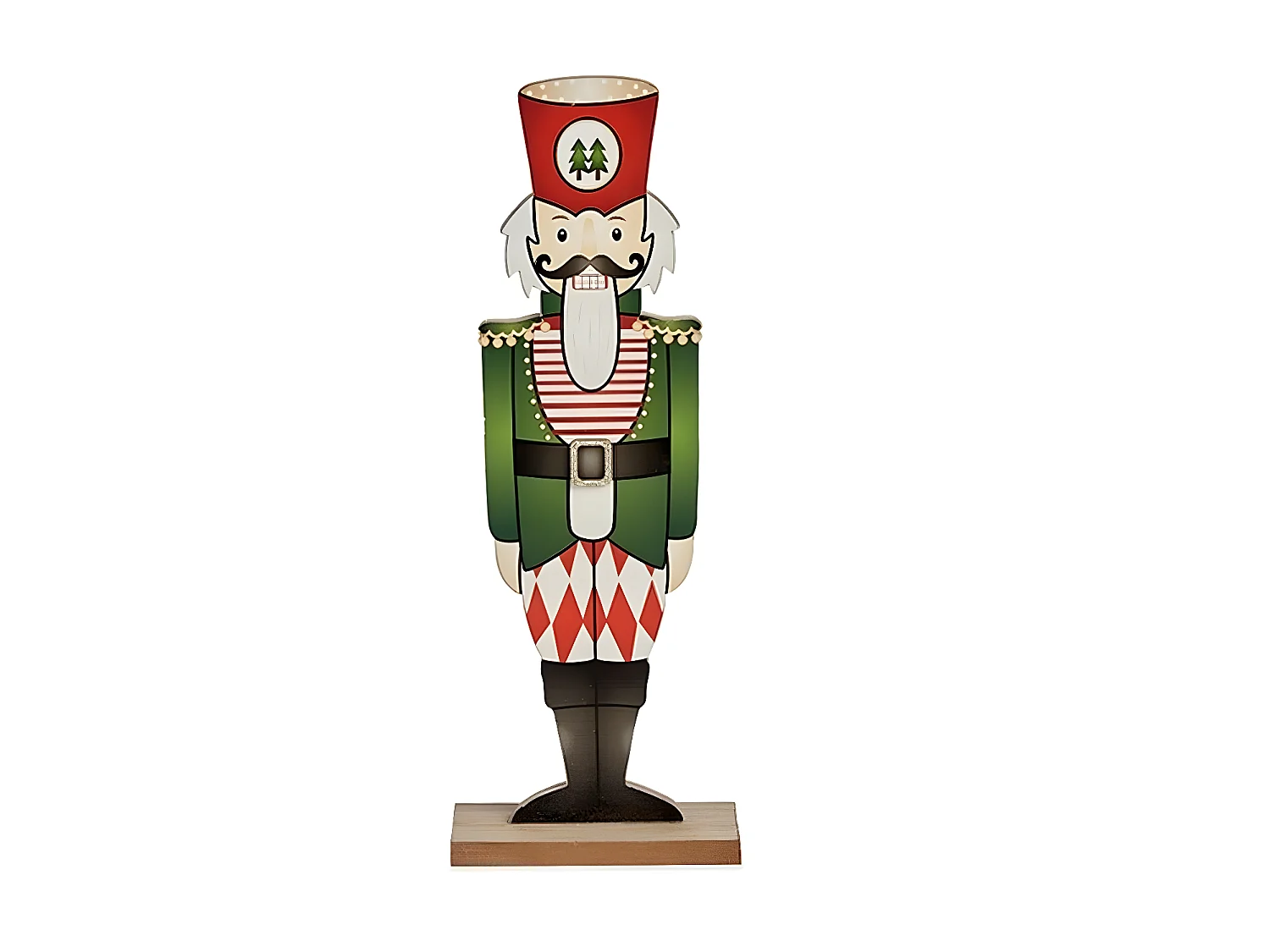 Figurine Décorative Casse-Noisette Noir Rouge Vert Bois 8 x 40 x 15 cm (12 Unités)