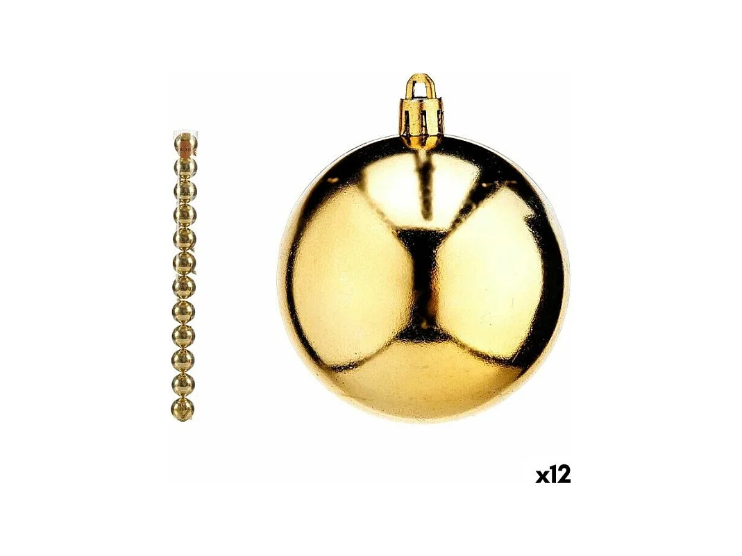 Set di palline di Natale in PVC dorato Ø 7 cm (12 pezzi)