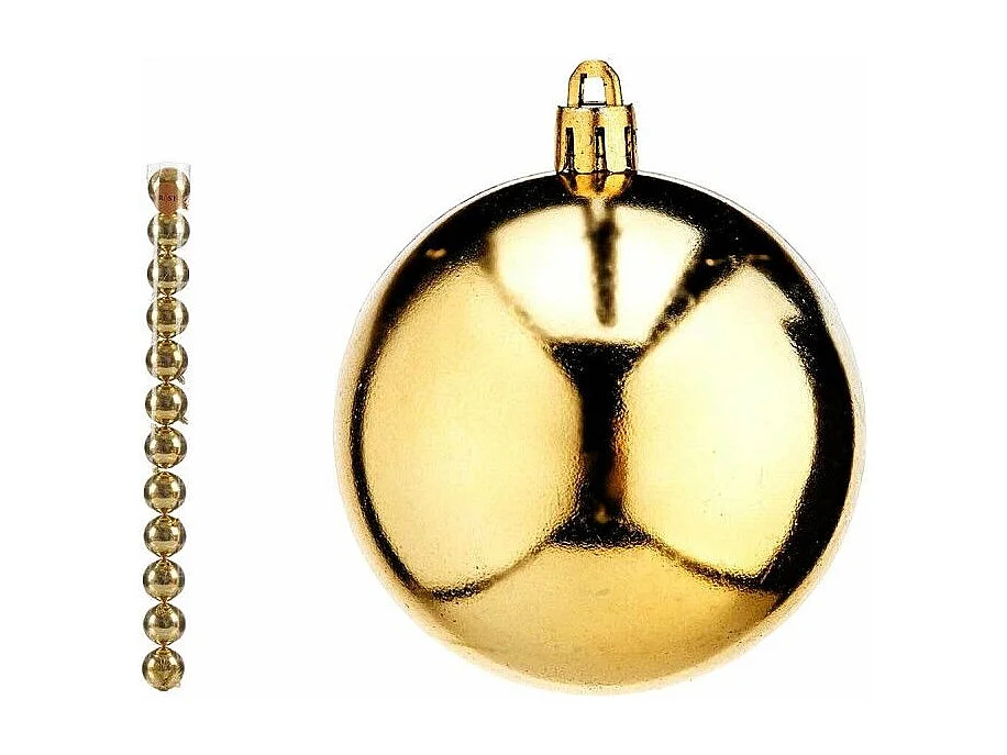 Set di palline di Natale in PVC dorato Ø 7 cm (12 pezzi)