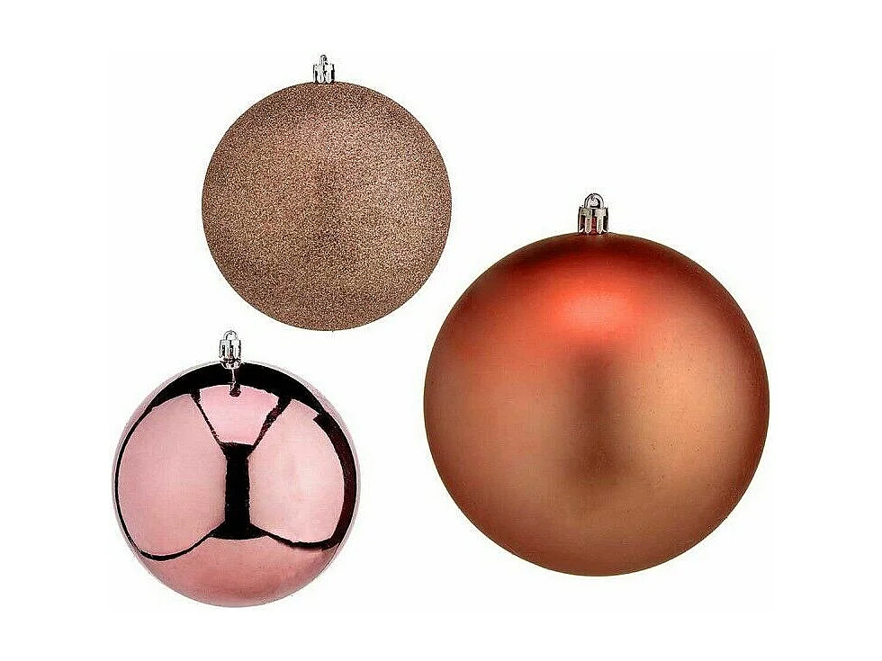 Lot de boules de Noël Cuivre Plastique 12 x 13 x 12 cm (6 Unités)