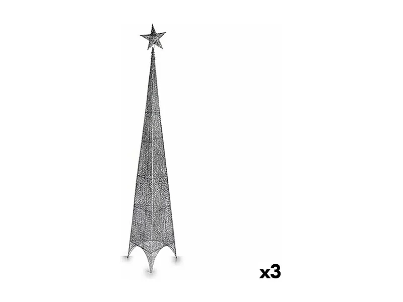 Albero di Natale Stella Tour Argento Metallo Plastica 42 x 218 x 42 cm (3 Unità)