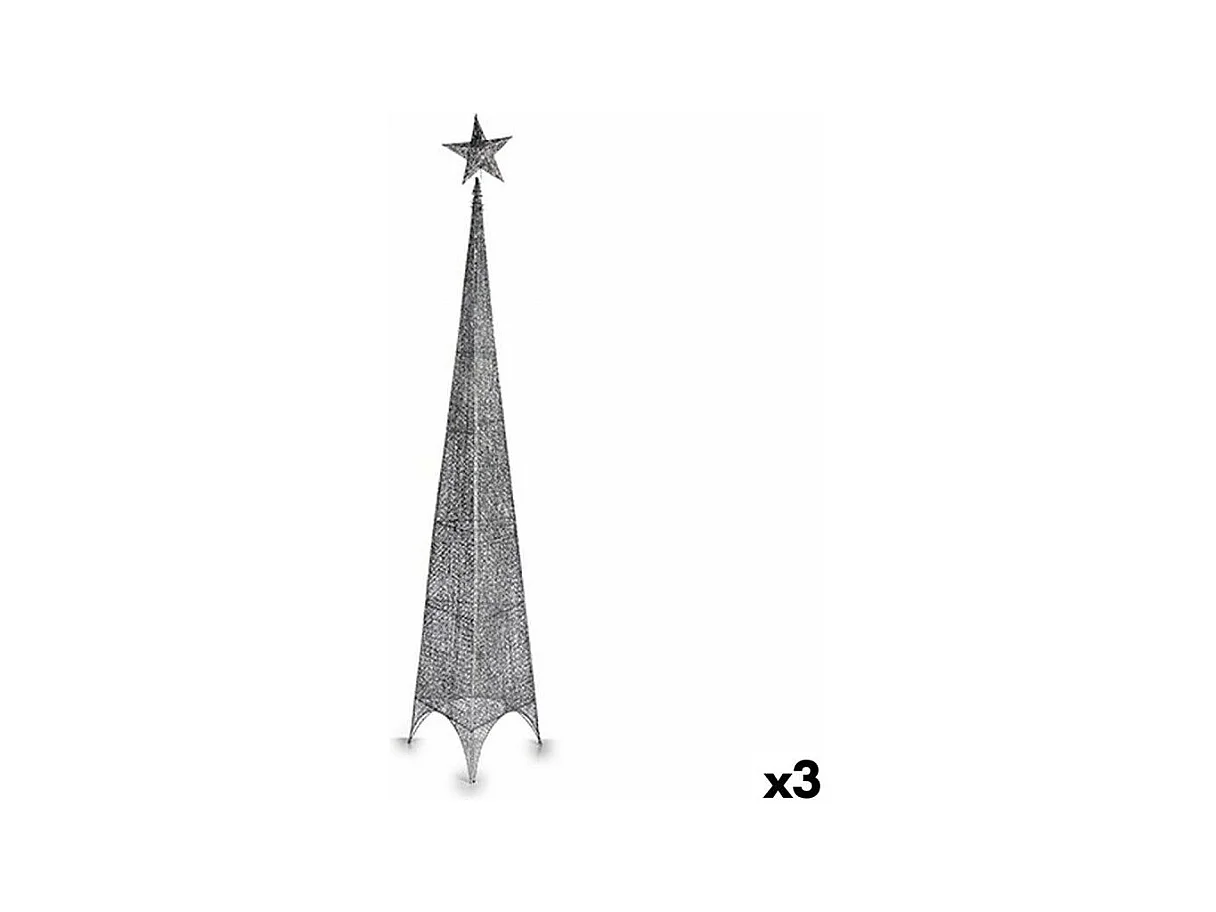 Albero di Natale Stella Tour Argento Metallo Plastica 42 x 218 x 42 cm (3 Unità)