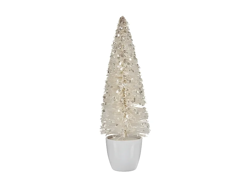 Sapin de Noël Moyen 10 x 33 x 10 cm Blanc Plastique