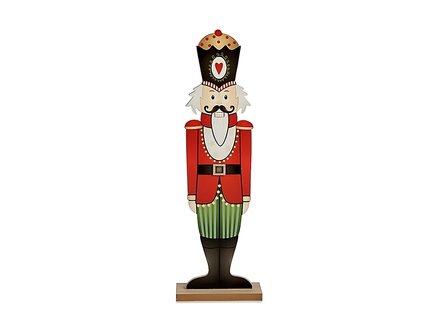 Figurine Décorative Casse-Noisette Blanc Noir Rouge Vert Bois 10 x 60 x 19 cm (6 Unités)
