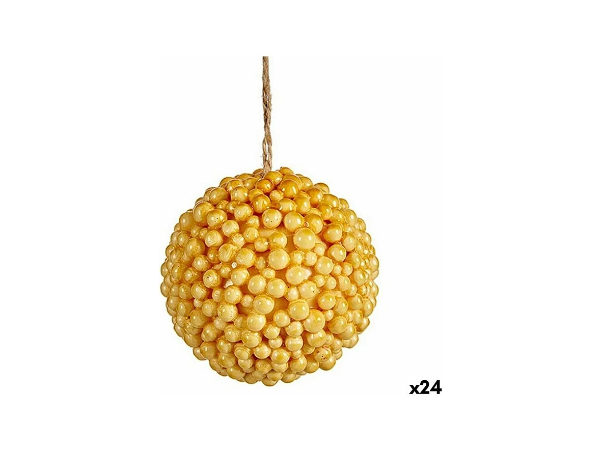 Boule de Noël Jaune Plastique 8 x 8 x 8 cm (24 Unités)