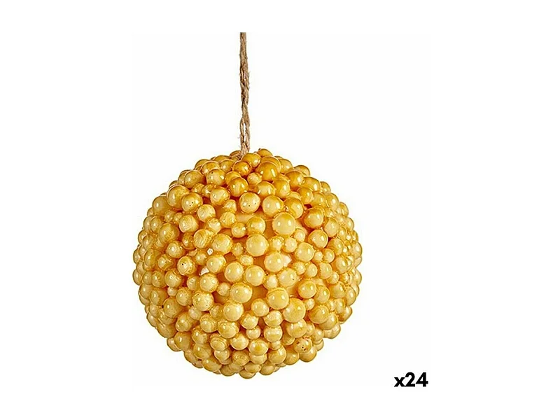 Palla di Natale Gialla in Plastica 8 x 8 x 8 cm (24 Unità)