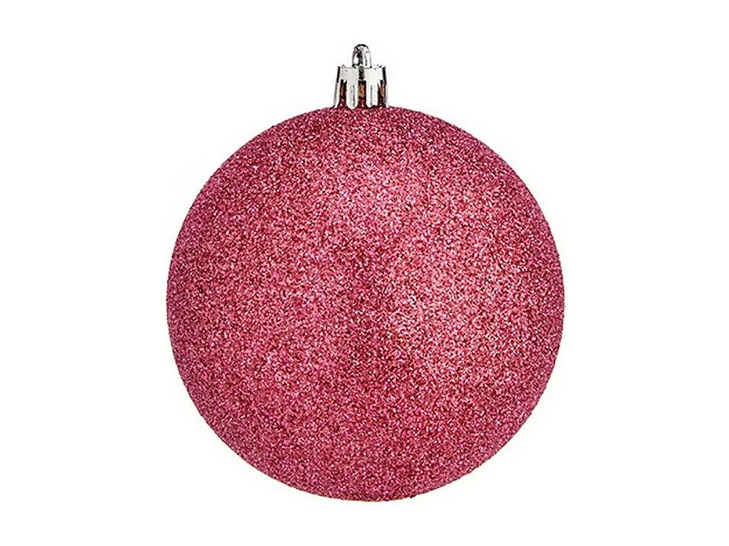 Lot de boules de Noël Rose Plastique Ø 8 cm (24 Unités)