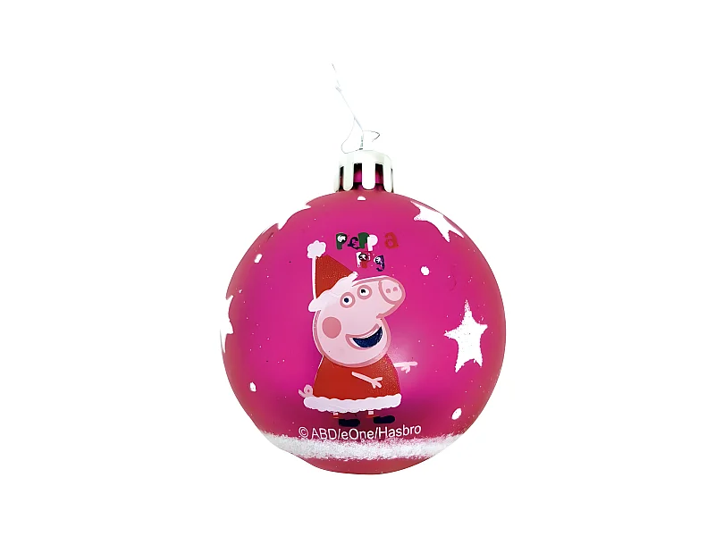Boule de Noël Peppa Pig Cosy corner Fuchsia 10 Unités Plastique (Ø 6 cm)