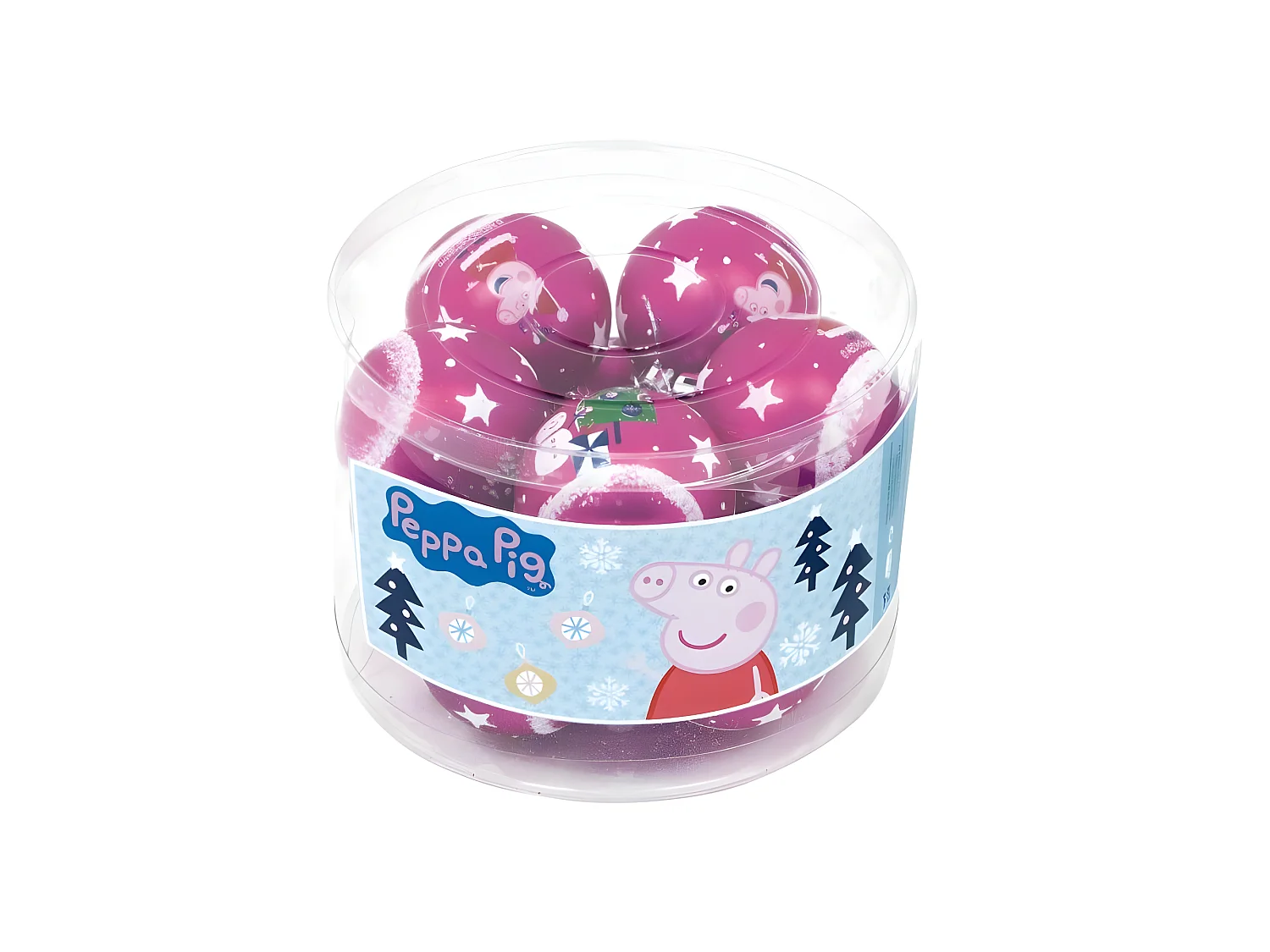 Boule de Noël Peppa Pig Cosy corner Fuchsia 10 Unités Plastique (Ø 6 cm)