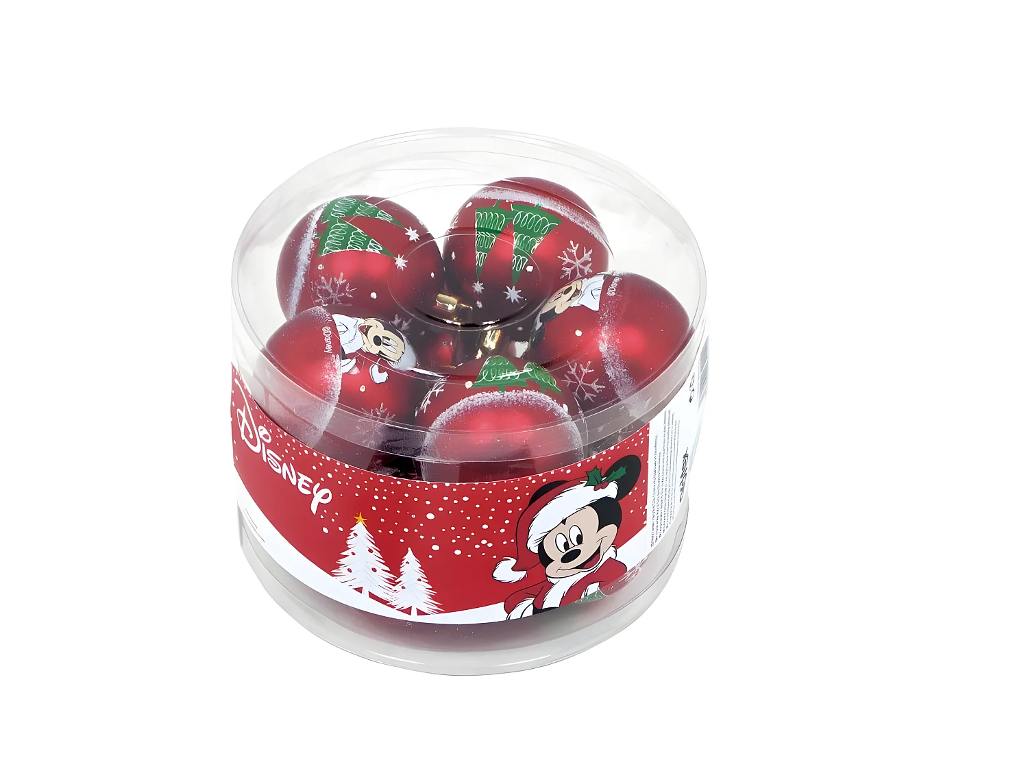 Boule de Noël Mickey Mouse Happy smiles 10 Unités Rouge Plastique (Ø 6 cm)