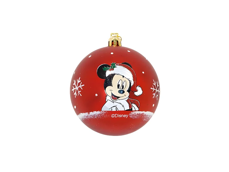 Boule de Noël Mickey Mouse Happy smiles 10 Unités Rouge Plastique (Ø 6 cm)