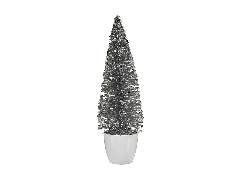 Sapin de Noël Moyen 10 x 33 x 10 cm Argenté Blanc Plastique