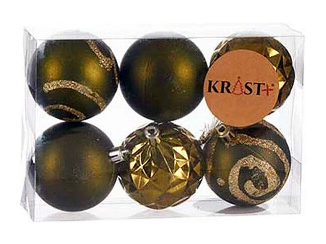 Lot de boules de Noël Vert Plastique Ø 6 cm (12 Unités)