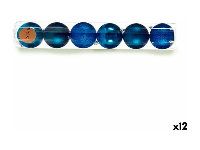 Set di palline di Natale Blu in Plastica 8 x 9 x 8 cm (12 Unità)