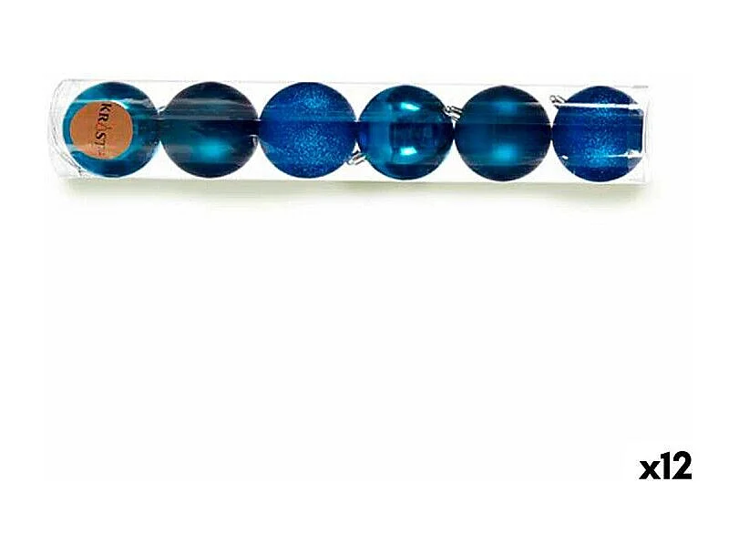 Set di palline di Natale Blu in Plastica 8 x 9 x 8 cm (12 Unità)