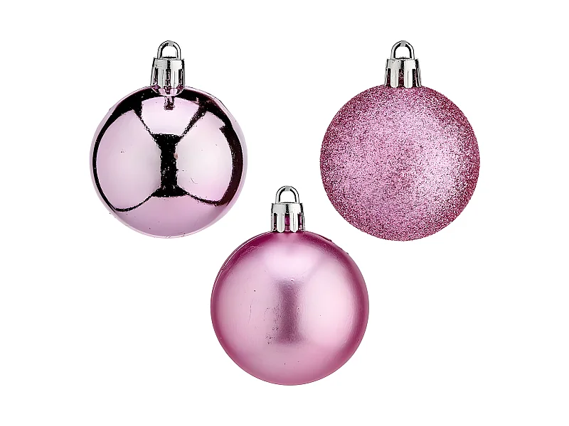 Boules de Noël Ø 5 cm 24 Unités Rose Plastique