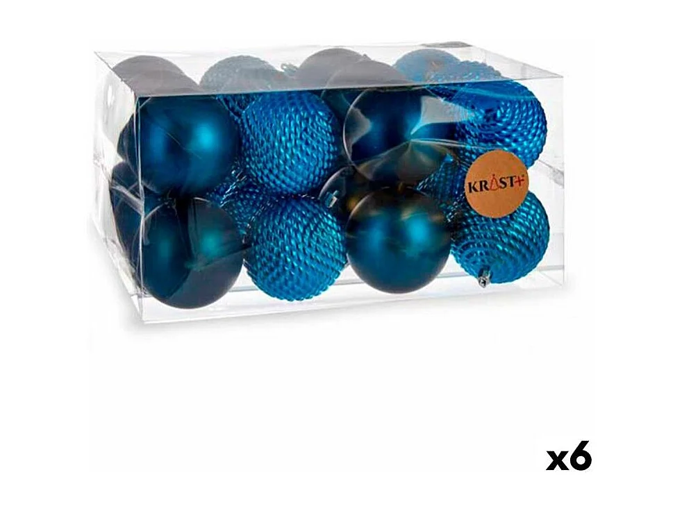 Set di palline di Natale in plastica blu Ø 8 cm (6 pezzi)